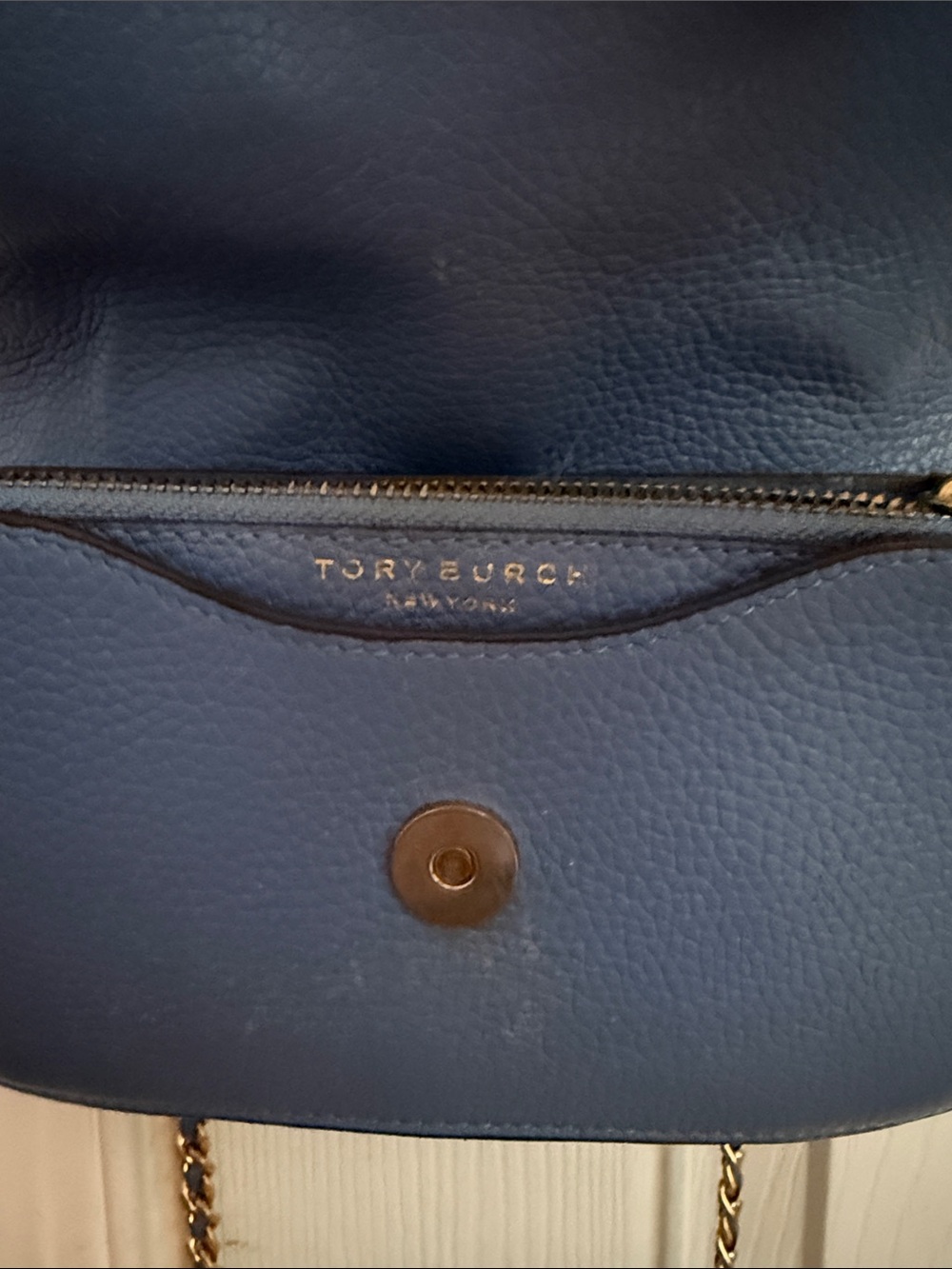 Authentic Tory Burch Blue Leather Britton Top-Handle Crossbody - Picture 2 of 6